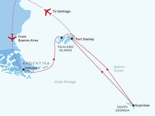 National Geographic Explorer South Georgia and Falklands Map