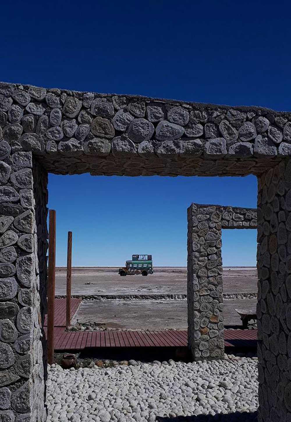 Bolivian bus through Archway by Anthony Pulleine