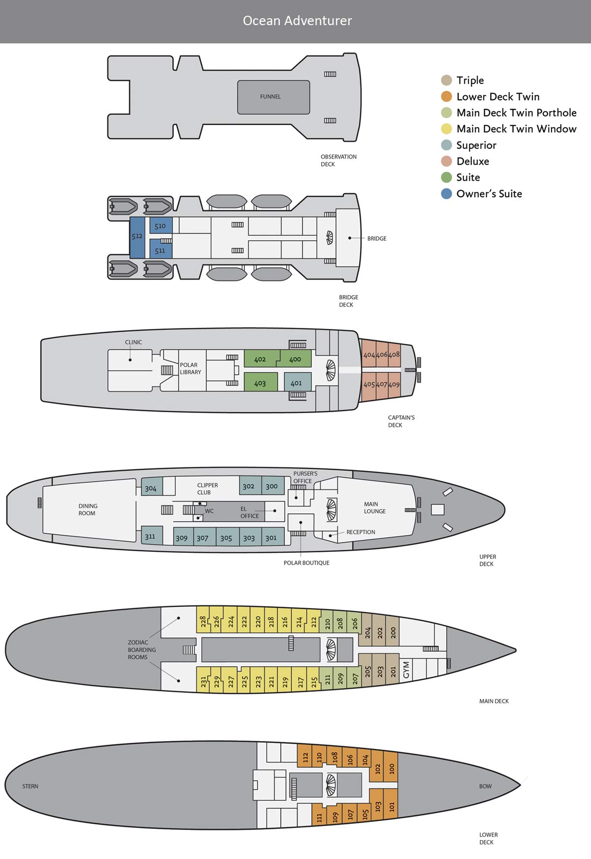 Ocean Adventurer deck plan