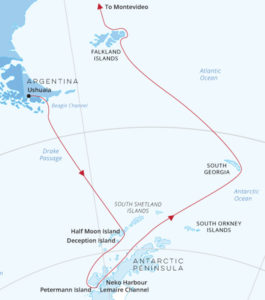 Antarctica, South Georgia, Falklands, Montevideo