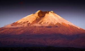 Cotopaxi at Sunset, taken from the Hacienda near Latacunga, Ecuador by Adam Fry