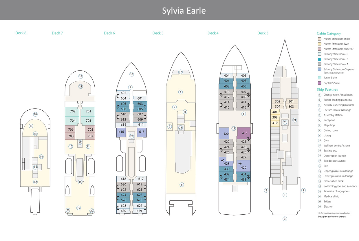 Sylvia Earle Deck Plan