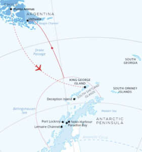Crossing the Arctic Circle Fly South Map
